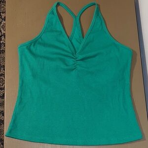 Old Navy Green Ruched Sleeveless Tank Top built in bra